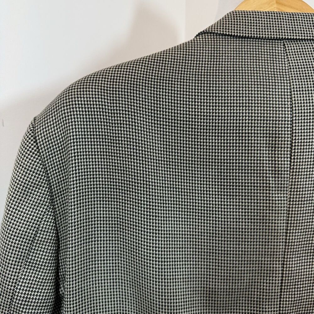 Andrew Fezza 48R Sport Coat Blazer Silk Worsted Wool Gray Houndstooth Jacket - Picture 7 of 16